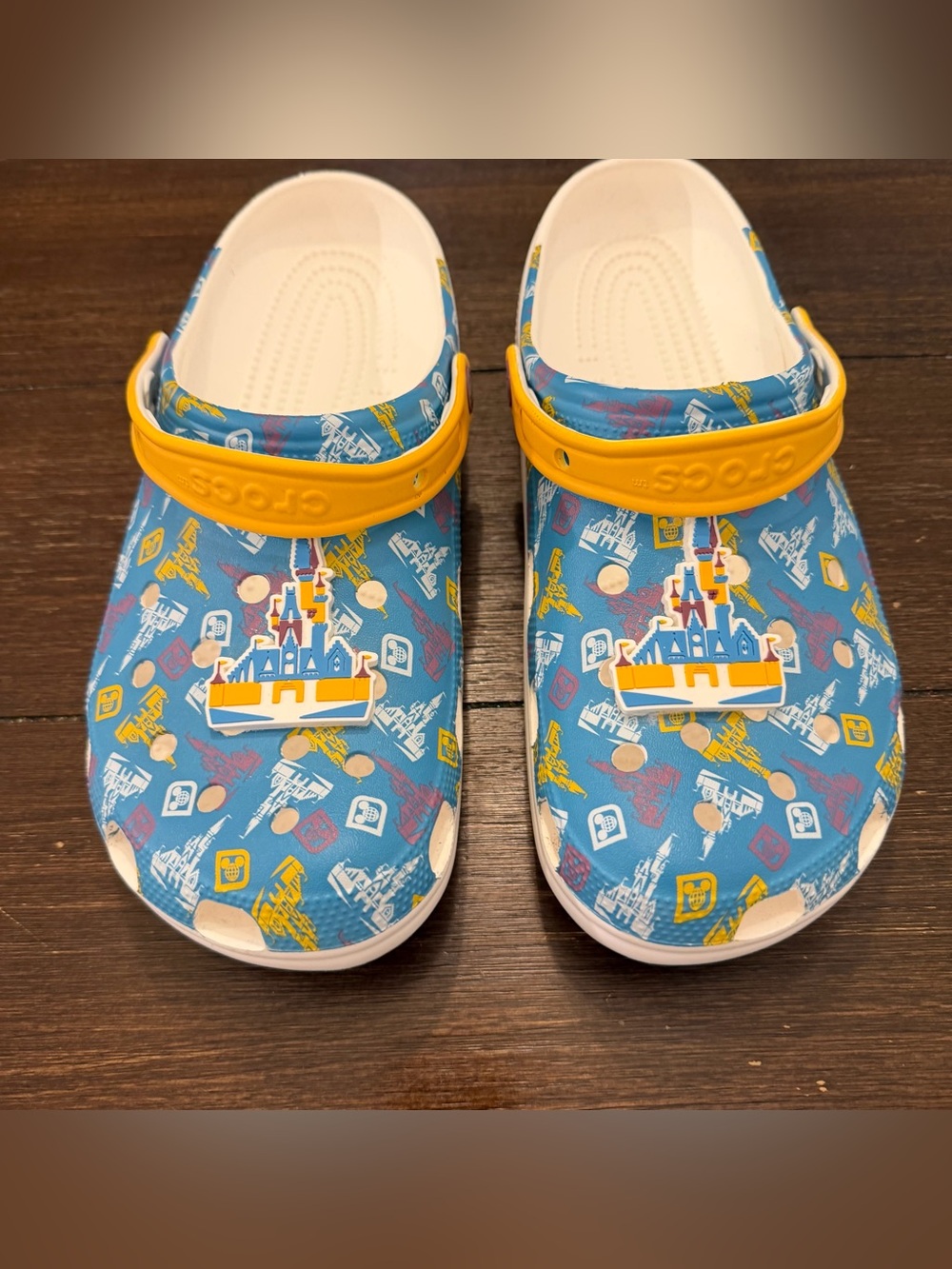 CROCS Disney Parks Magic Kingdom Vault Collection Crocs with Castle Charm
